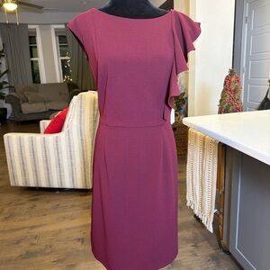 Elegant Dress in Rich Burgundy with shoulder detail